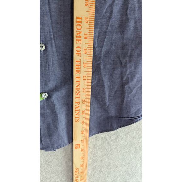Paul‎ Smith Men Dress Shirt Size 38 Byard Solid Blue Button Up Preppy Italy Work - Picture 8 of 10
